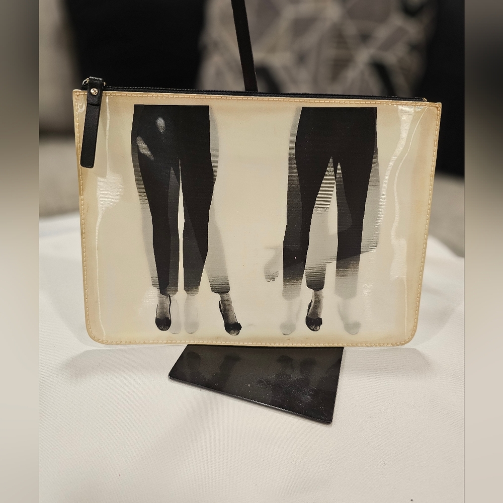 Rare Kate Spade New York Holographic Dancing Vinyl Slim Clutch Pouch Bag